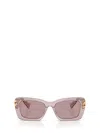 Miu Miu Mu 07ys Logo Acetate Rectangle Sunglasses In Nude