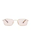 Miu Miu Rectangular Sunglasses In Pale Gold
