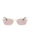 Miu Miu Rectangle-frame Sunglasses In Pale Gold