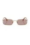 Miu Miu Rectangular Sunglasses In Brown