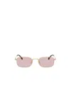 Miu Miu Rectangle-frame Sunglasses In Pink
