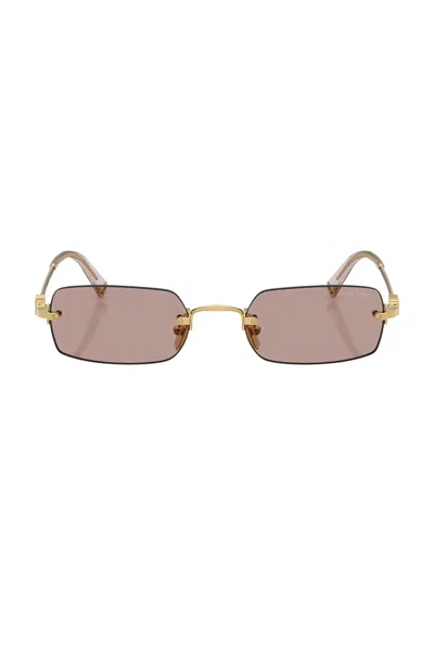 Miu Miu Sonnenbrille Mit Eckigem Gestell In Pink