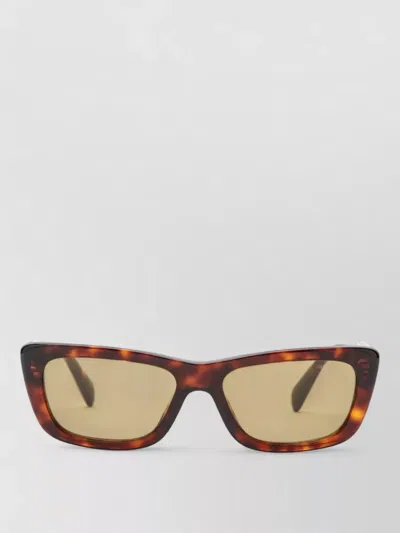 Miu Miu Rectangular Sunglasses Tortoiseshell Frame Tinted Lenses In Brown