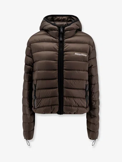 Miu Miu Recycled Polyester Hooded Down Jacket