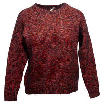 Pre-owned Miu Miu Red & Black  Virgin Wool & Mohair Melange Knit Sweater Size It 36