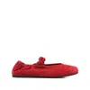Miu Miu Round Toe Ballet Shoes In Red