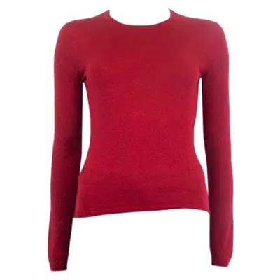 Pre-owned Miu Miu Red Cashmere Blend Crewneck Sweater 40 S