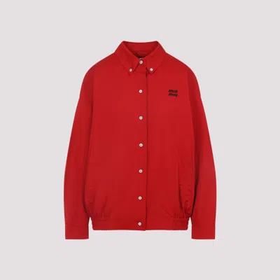 MIU MIU RED COTTON JACKET