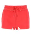 Miu Miu Red Abstract-print Shorts In Rosso