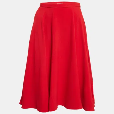 Pre-owned Miu Miu Red Crepe Flared Short Skirt S