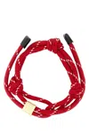 Miu Miu Fabric Bracelet With Adjustable Fit And Knot Detail In Red