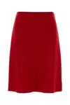 Miu Miu A-line High Waist Wool Skirt In Red