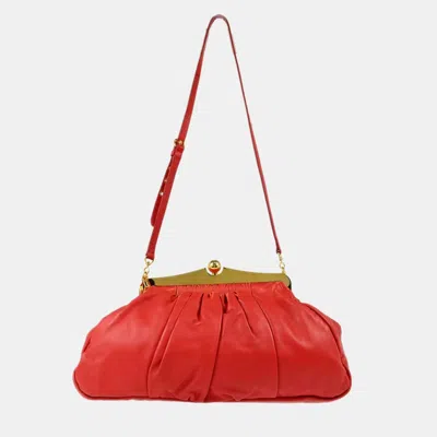 Pre-owned Miu Miu Red Lambskin Shoulder Bag