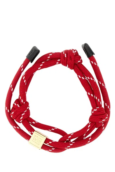 MIU MIU RED LOGO BRACELET