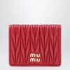 Miu Miu Red Matelassé Nappa Wallet In Red
