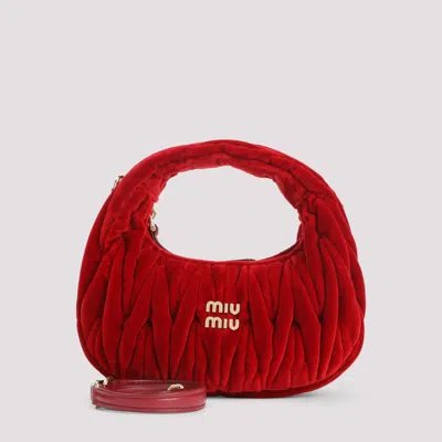 Miu Miu Red Mini Cotton Handbag
