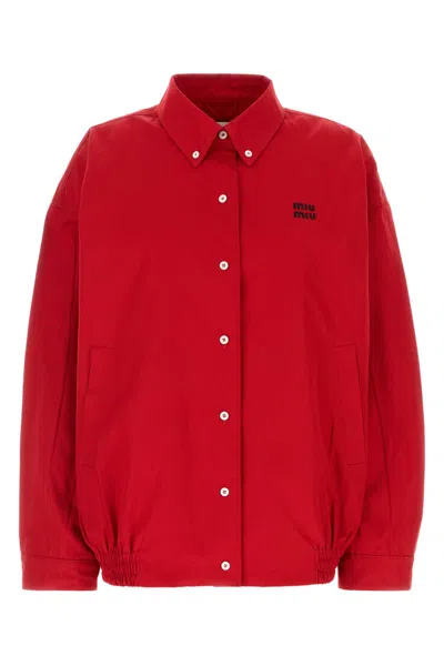 Miu Miu Women's Cotton Jacket In Red