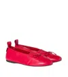Miu Miu Red Solid Ballet Flats In Red