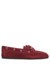 Miu Miu Red Solid Loafers In Red