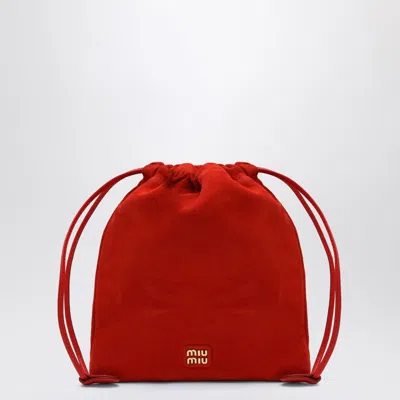Miu Miu Red Suede Pouch Women