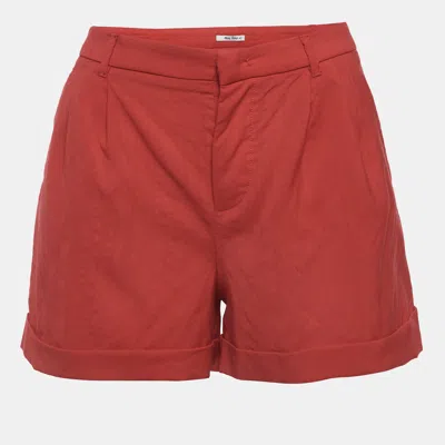 Pre-owned Miu Miu Red Wool Buttoned Shorts S