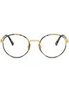 Miu Miu Regard Glasses In Gold