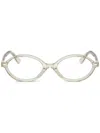 Miu Miu Mu 01xv Oval Acetate And Plastic Optical Glasses In Green