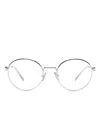 Miu Miu Regard Glasses In Silver