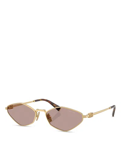 Miu Miu Regard Metal Sunglasses, 56mm In Brown