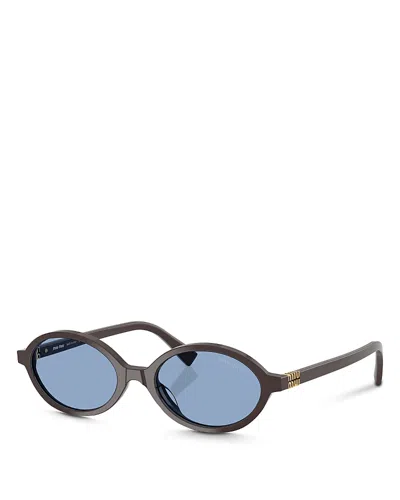 MIU MIU REGARD OVAL BLUE LIGHT GLASSES, 50MM