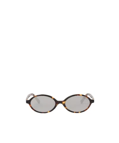 Miu Miu Regard Oval-frame Sunglasses In Gray