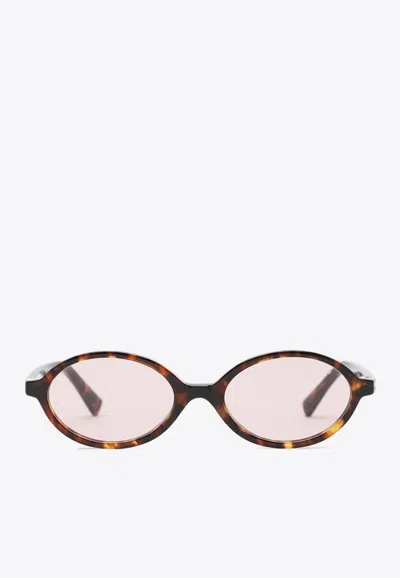 Miu Miu Regard Oval-shaped Sunglasses In Pink
