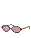 Miu Miu Miumiu 0mu 04zs Miu Regard Vau50d Havana Miele Sunglasses In Havana/pink Mirrored Solid