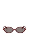 Miu Miu Regard Oval-frame Sunglasses In Burgundy
