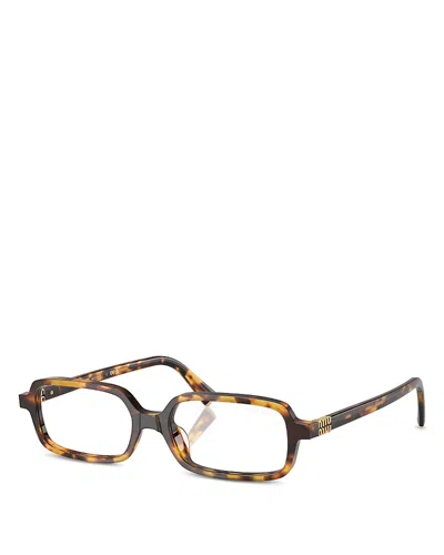 Miu Miu Regard Rectangle Sunglasses, 52mm In Brown