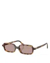 Miu Miu Rectangle-frame Sunglasses In Brown