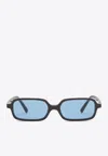 Miu Miu Rectangular-frame Acetate Sunglasses In Blue