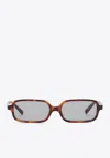 Miu Miu Rectangular-frame Tortoiseshell Acetate Sunglasses In Gray