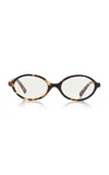 Miu Miu Regard Round-frame Tortoiseshell Acetate Glasses In Brown
