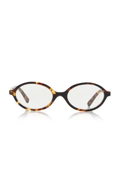 Miu Miu Regard Round-frame Tortoiseshell Acetate Glasses In Brown
