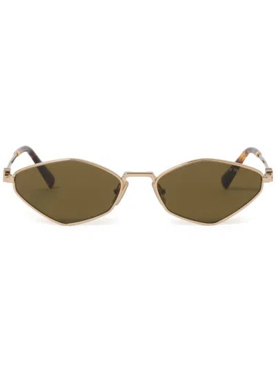 Miu Miu Regard Sunglasses In Gold