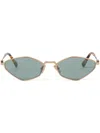 Miu Miu 56zs Geometric-frame Sunglasses In Gold