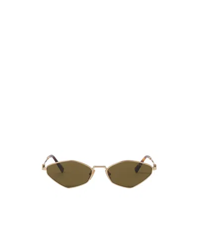 Miu Miu Regard Sunglasses With Irregular Frames In Green