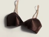 Miu Miu Satin Triangle Bra Adjustable Straps In Brown