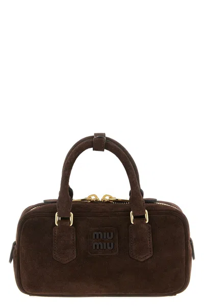 Miu Miu Regular 'arcadie' Handbag In Brown