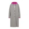 Miu Miu Cappuccino Cotton Blend Reversible Overcoat In Grey
