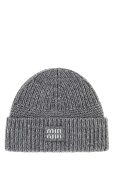 Miu Miu (removed) - Wool-cashmere Beanie Hat In Grey