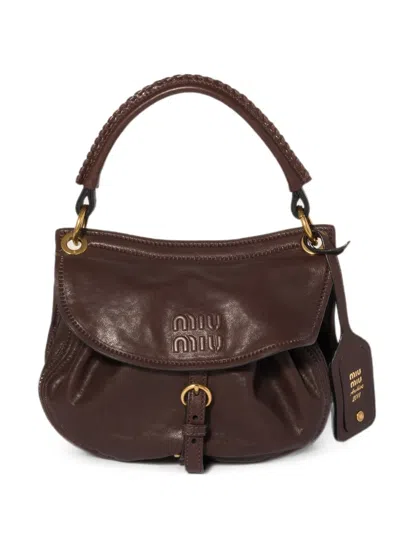 Miu Miu Rendez-vous Nappa Leather Bag In Brown