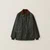 Miu Miu Resin-finish Poplin Caban Jacket In Forest Green