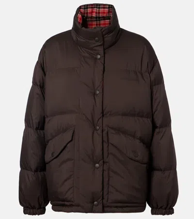 Miu Miu Reversible Down Jacket In Brown